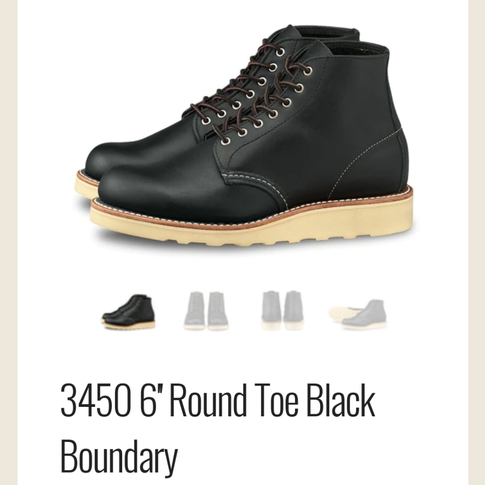 Red Wing Shoes 6" Round Toe in Black Boundary Size 6.5